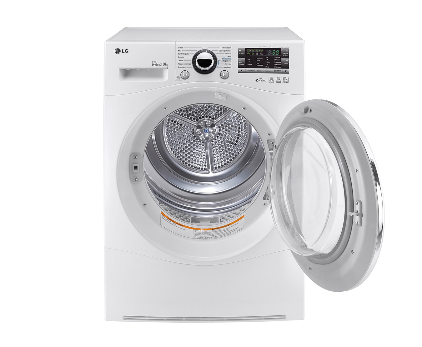 LG SÈCHE-LINGE 8KG | EcoHybrid | Pompe à chaleur A++ | Condenseur auto-nettoyant | Porte verre, LG RC8055AP2Z