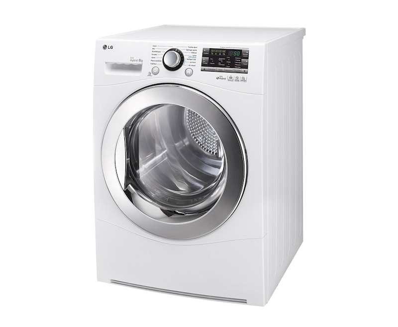 LG SÈCHE-LINGE 8KG | EcoHybrid | Pompe à chaleur A++ | Condenseur auto-nettoyant | Porte verre, LG RC8055AP2Z