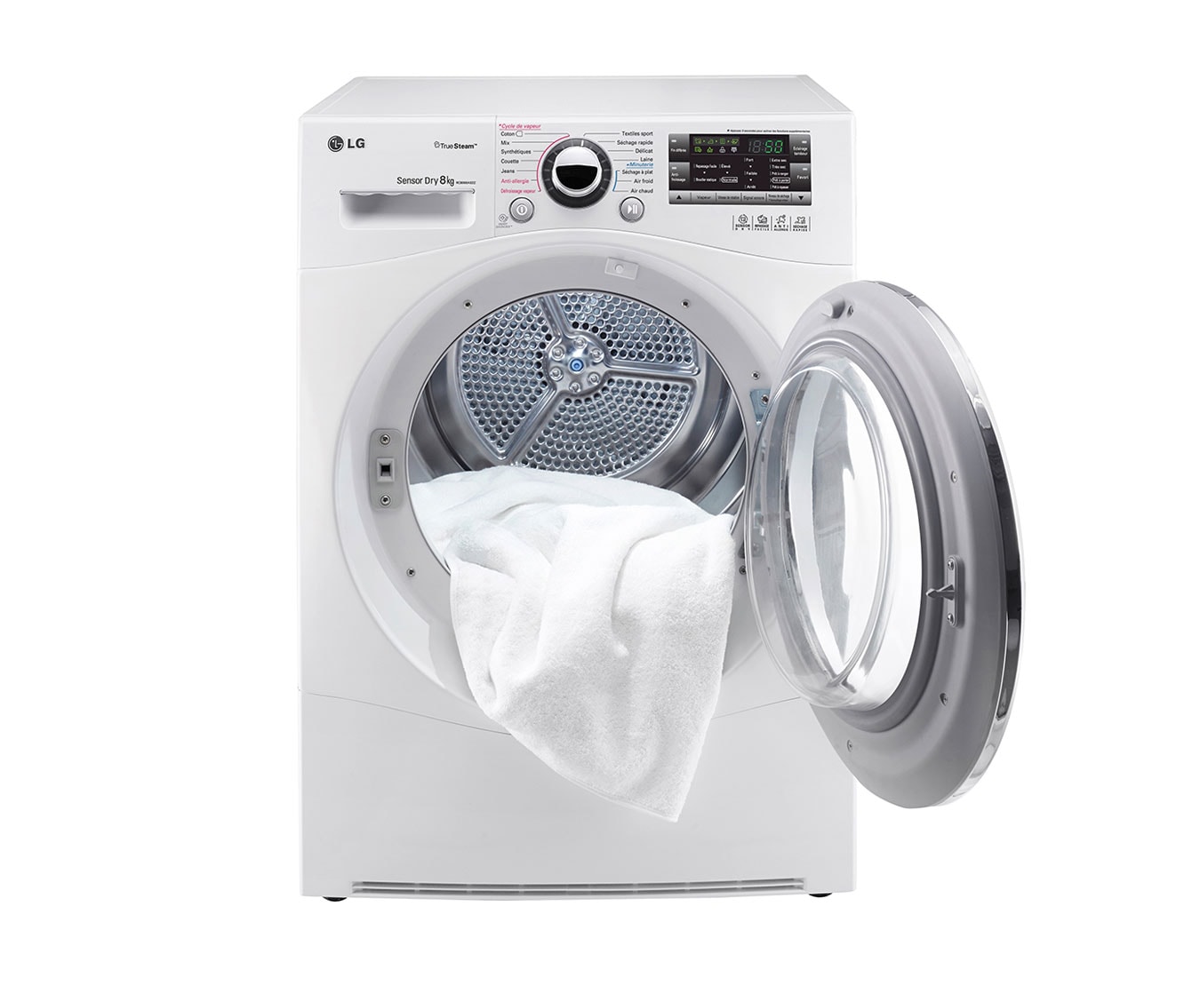 LG SÈCHE-LINGE 8KG | Condensation B | Porte verre | TrueSteam, LG RC8066AS2Z