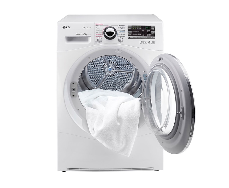 LG SÈCHE-LINGE 8KG | Condensation B | Porte verre | TrueSteam, LG RC8066AS2Z