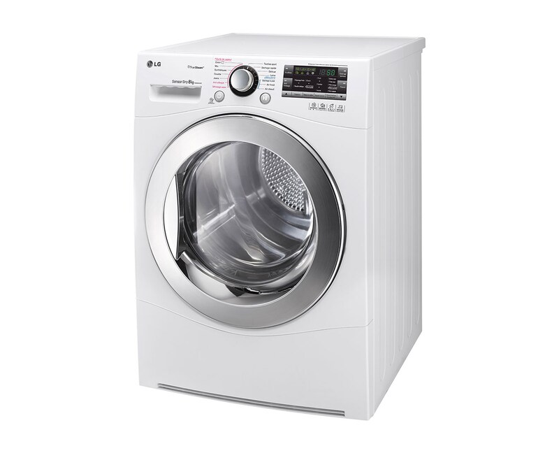 LG SÈCHE-LINGE 8KG | Condensation B | Porte verre | TrueSteam, LG RC8066AS2Z