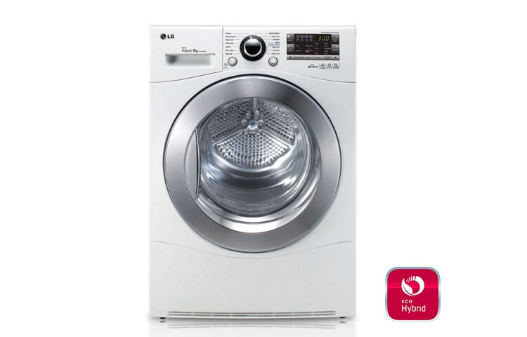 Vue avant de Sèche-linge Pompe à chaleur Eco Hybrid 8 Kg LG RH8051WH