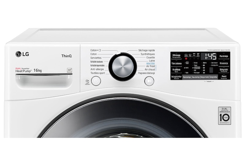 LG Sèche-linge 16kg | A+++ | Condenseur autonettoyant | Compresseur DUAL Inverter et moteur Inverter garantis 10 ans, LG RH6P12WH