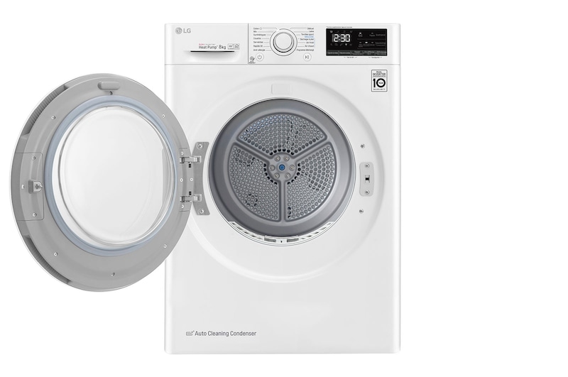 LG Sèche-linge 8kg | A+++ | Condenseur Autonettoyant | Compresseur DUAL Inverter et moteur Inverter garanti 10 ans, LG RH8030WH