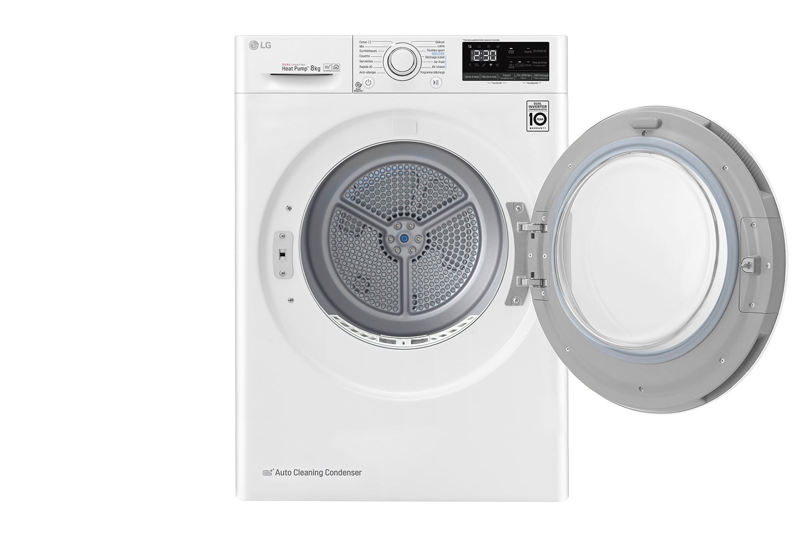LG Sèche-linge 8kg | A+++ | Condenseur Autonettoyant | Compresseur DUAL Inverter et moteur Inverter garanti 10 ans, LG RH8030WH
