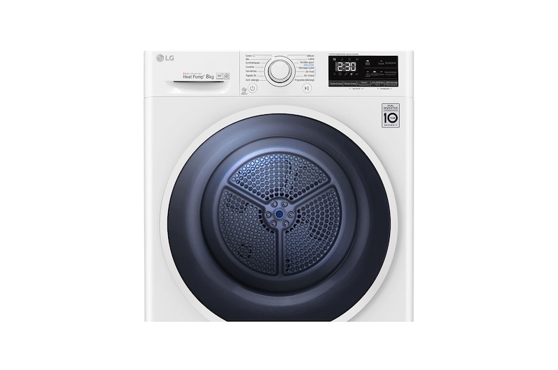 LG Sèche-linge 8kg | A+++ | Condenseur Autonettoyant | Compresseur DUAL Inverter et moteur Inverter garanti 10 ans, LG RH8030WH