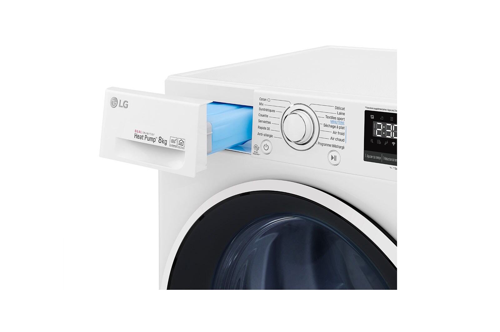 LG Sèche-linge 8kg | A+++ | Condenseur Autonettoyant | Compresseur DUAL Inverter et moteur Inverter garanti 10 ans, LG RH8030WH