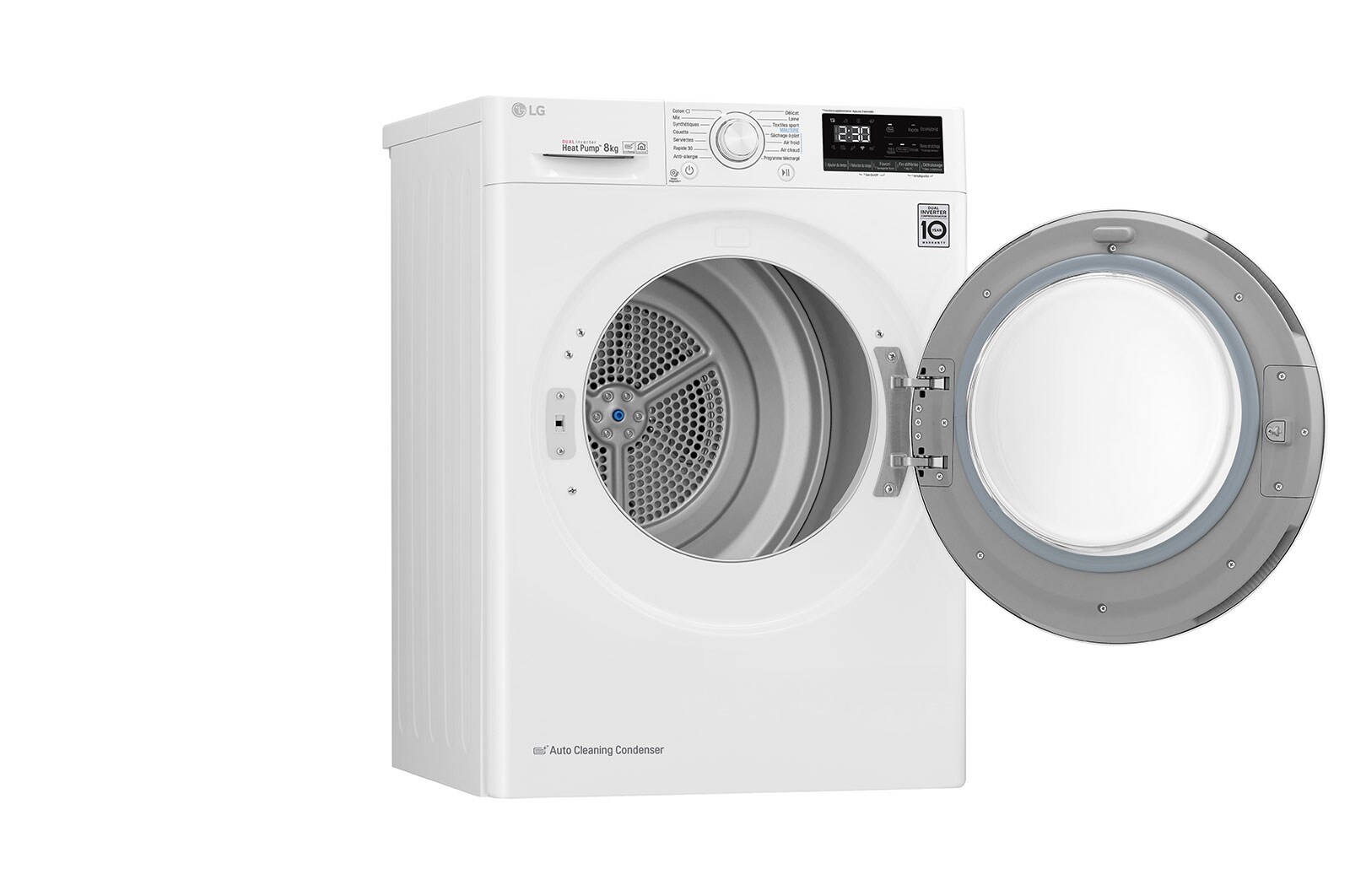 LG Sèche-linge 8kg | A+++ | Condenseur Autonettoyant | Compresseur DUAL Inverter et moteur Inverter garanti 10 ans, LG RH8030WH