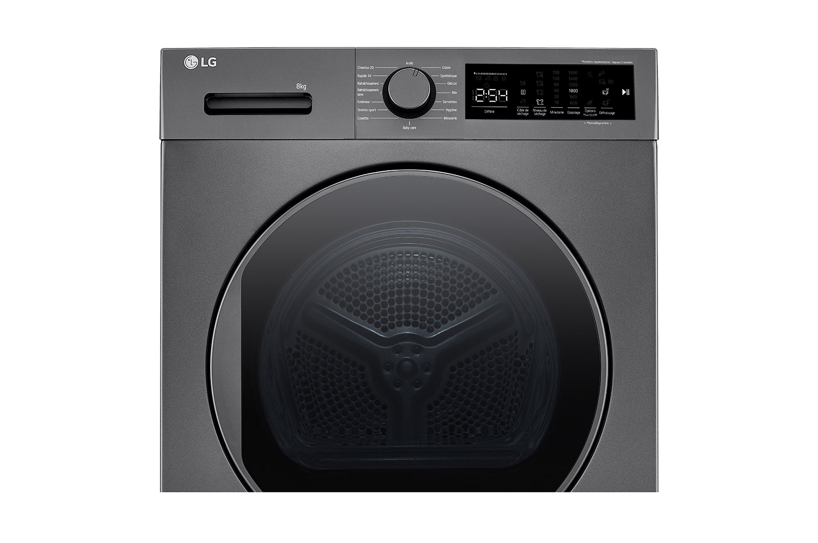 LG Sèche-linge pompe à chaleur 8kg | Pompe à chaleur | Capteurs de séchage | Programmes rapides, LG RH8D14ST