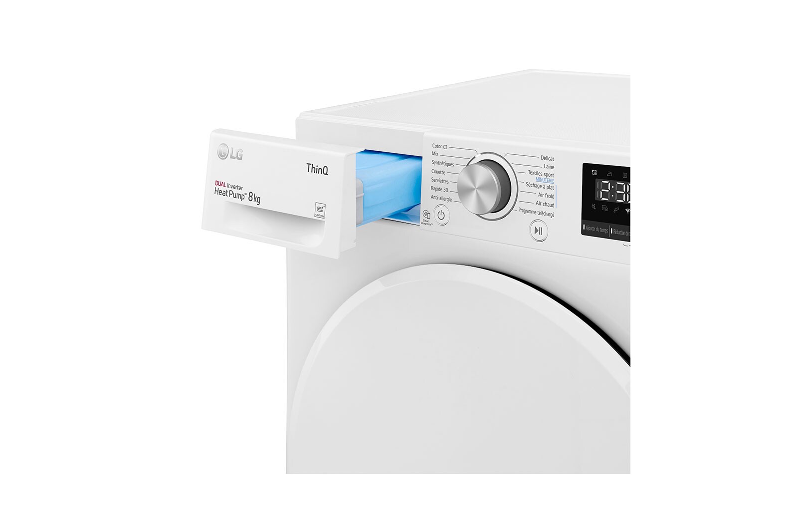 LG Sèche-linge 8 kg | Pompe à chaleur | Condenseur autonettoyant | Moteur et compresseur DUAL Inverter garantis 10 ans, LG RH8V59WH