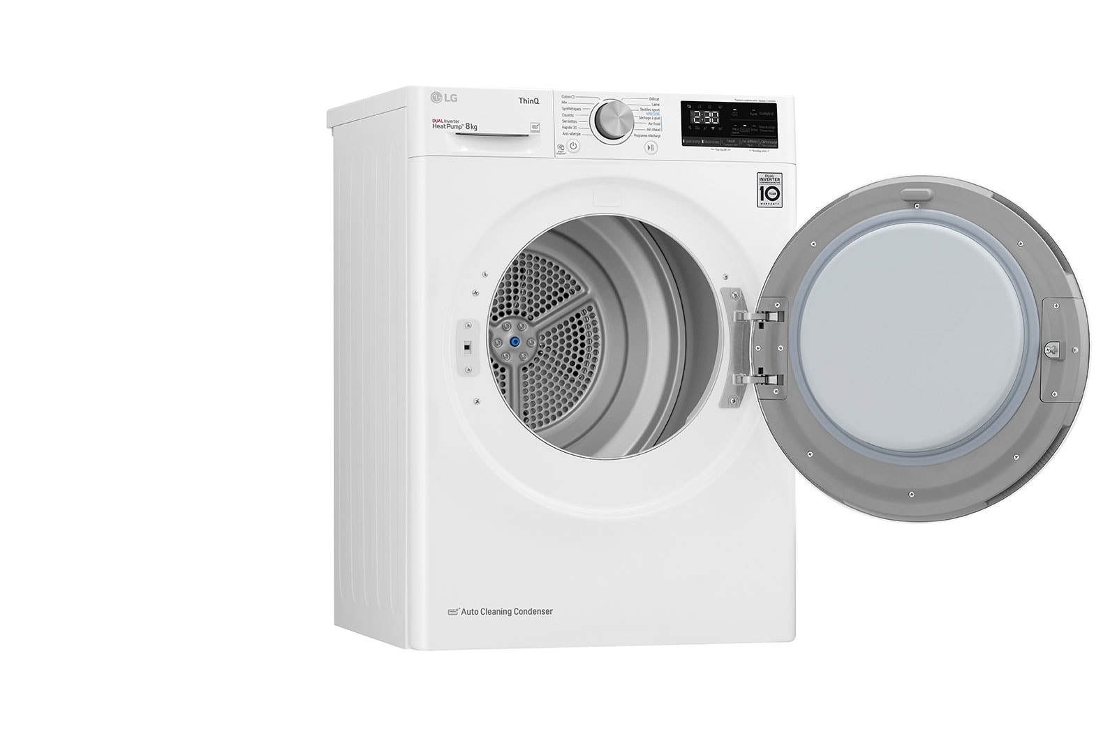 LG Sèche-linge 8 kg | Pompe à chaleur | Condenseur autonettoyant | Moteur et compresseur DUAL Inverter garantis 10 ans, LG RH8V59WH