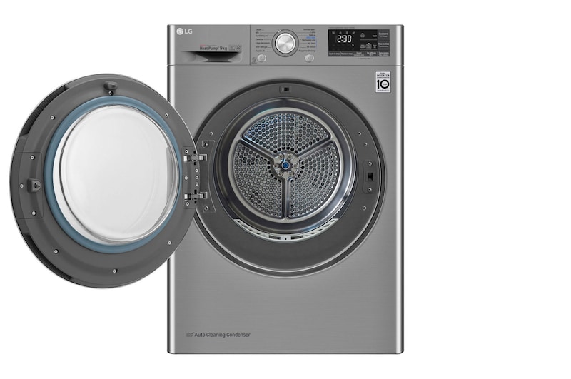LG Sèche-linge 9kg | DUAL Inverter Heat Pump™ | A+++-10% | Condenseur Autonettoyant |Compresseur DUAL Inverter et moteur Inverter garanti 10 ans, LG RH9052IX