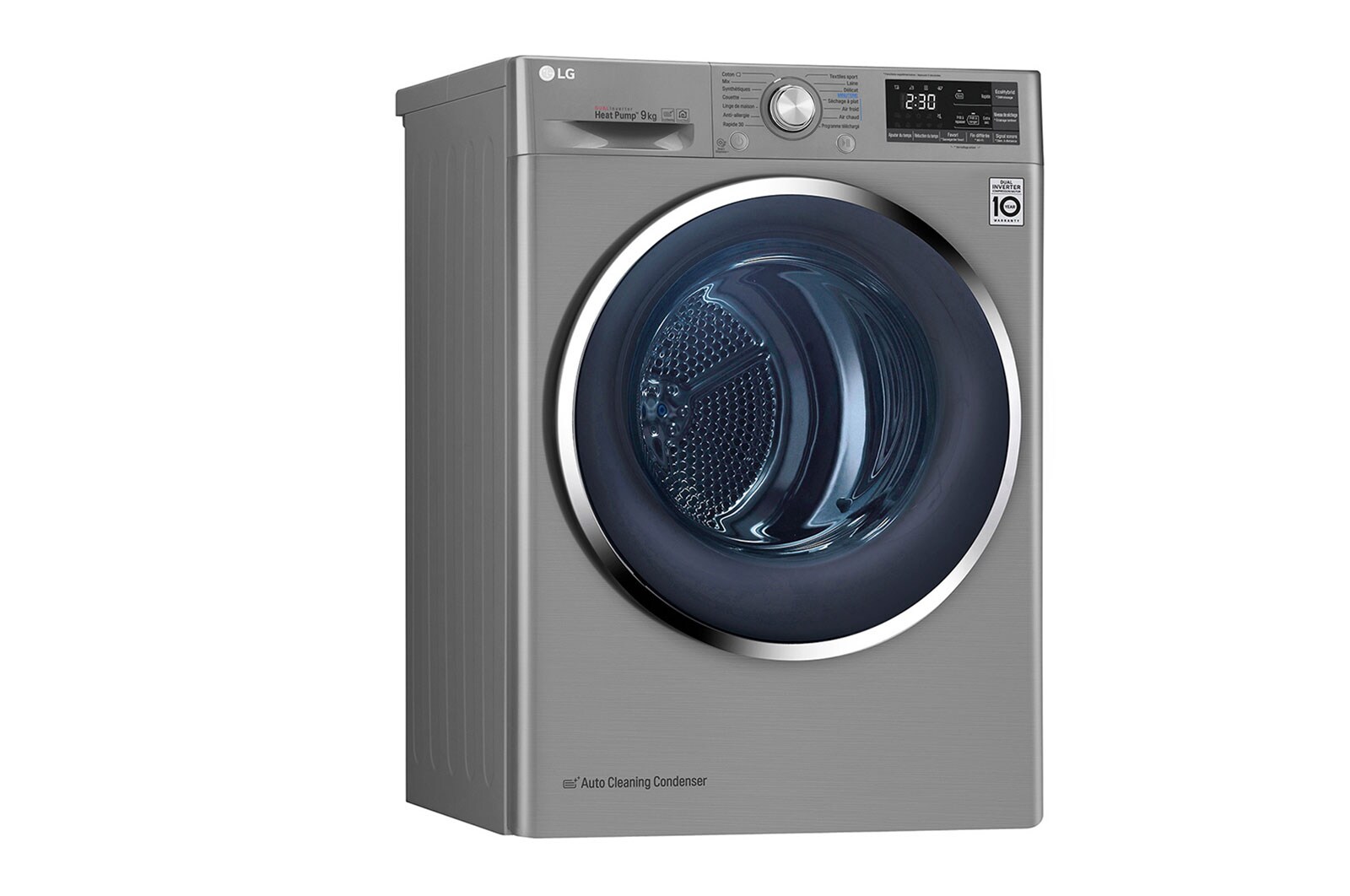 LG Sèche-linge 9kg | DUAL Inverter Heat Pump™ | A+++-10% | Condenseur Autonettoyant |Compresseur DUAL Inverter et moteur Inverter garanti 10 ans, LG RH9052IX