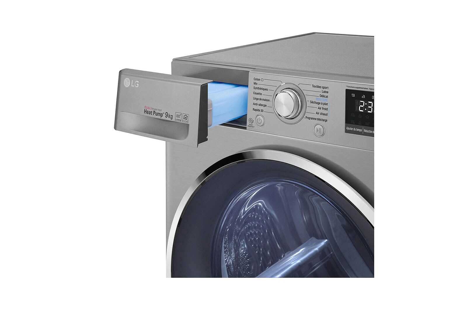LG Sèche-linge 9kg | DUAL Inverter Heat Pump™ | A+++-10% | Condenseur Autonettoyant |Compresseur DUAL Inverter et moteur Inverter garanti 10 ans, LG RH9052IX