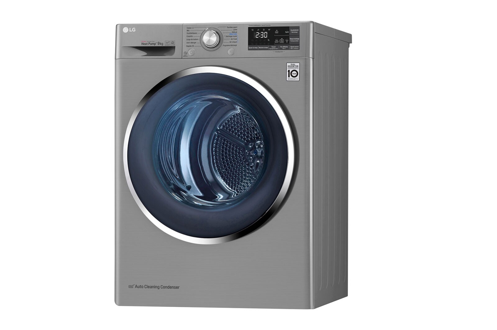 LG Sèche-linge 9kg | DUAL Inverter Heat Pump™ | A+++-10% | Condenseur Autonettoyant |Compresseur DUAL Inverter et moteur Inverter garanti 10 ans, LG RH9052IX