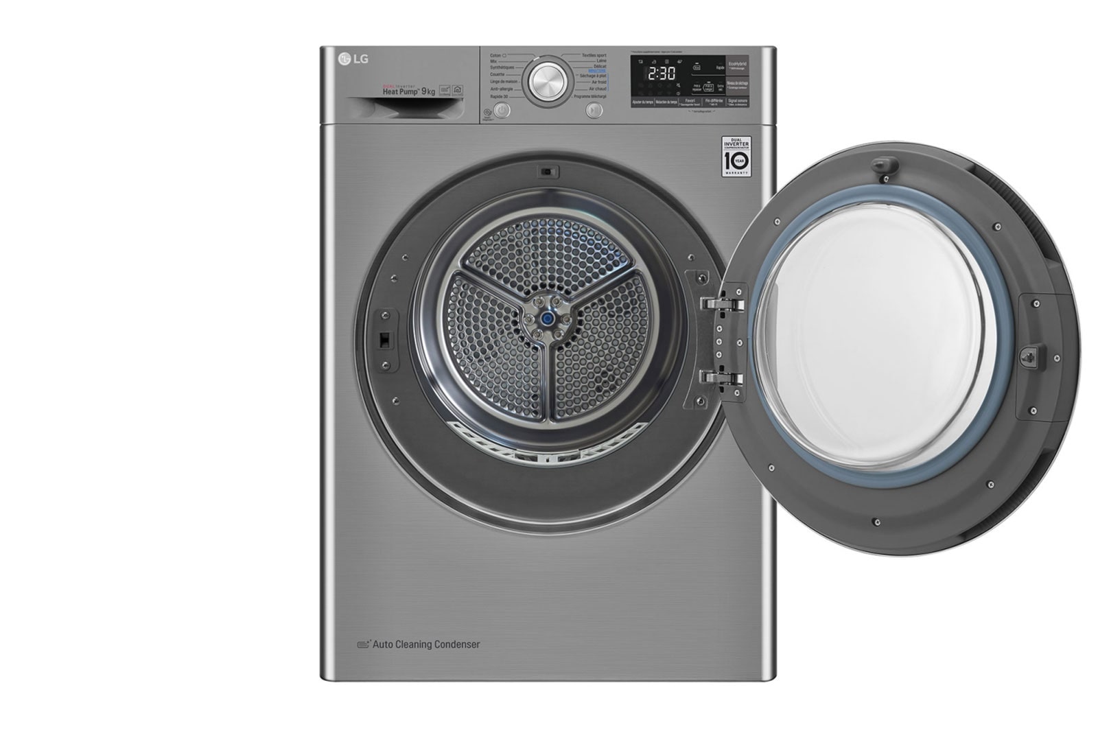 LG Sèche-linge 9kg | DUAL Inverter Heat Pump™ | A+++-10% | Condenseur Autonettoyant | Compresseur DUAL Inverter et moteur Inverter garantis 10 ans, LG RH9052ST
