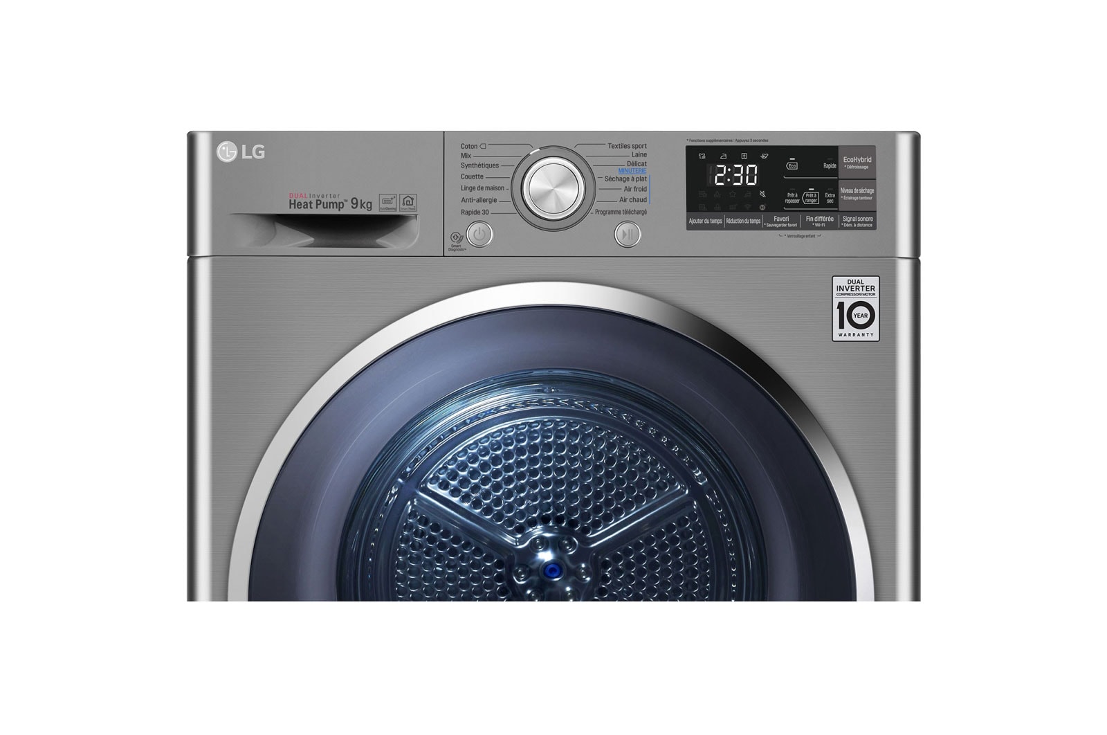 LG Sèche-linge 9kg | DUAL Inverter Heat Pump™ | A+++-10% | Condenseur Autonettoyant | Compresseur DUAL Inverter et moteur Inverter garantis 10 ans, LG RH9052ST