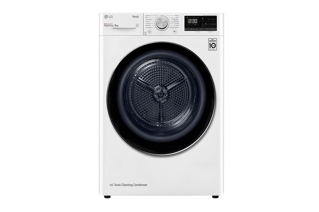 Sèche-linge 10kg, A+++, Condenseur Autonettoyant, Compresseur DUAL  Inverter et moteur Inverter garanti 10 ans - LG RH1V50WH