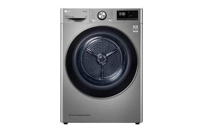 LG Sèche-linge 9kg | A+++ | Condenseur Autonettoyant | Compresseur DUAL Inverter et moteur Inverter garanti 10 ans, LG RH9V72IX