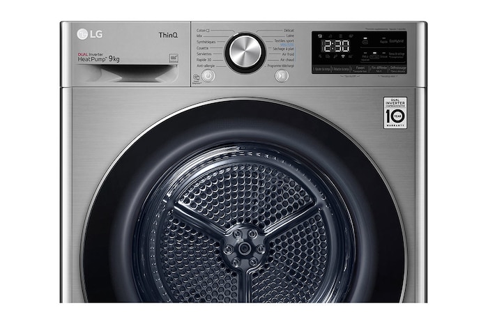 LG Sèche-linge 9kg | A+++ | Condenseur Autonettoyant | Compresseur DUAL Inverter et moteur Inverter garanti 10 ans, LG RH9V72IX