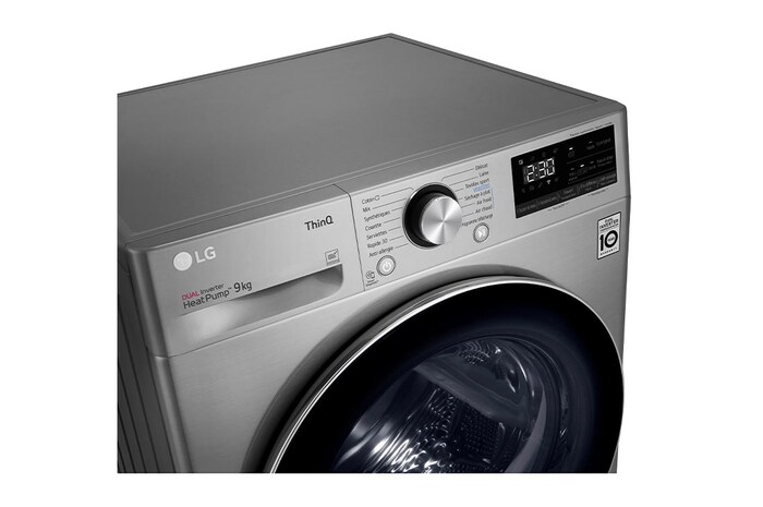 LG Sèche-linge 9kg | A+++ | Condenseur Autonettoyant | Compresseur DUAL Inverter et moteur Inverter garanti 10 ans, LG RH9V72IX