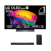 Vue avant de Pack | OLED evo AI C6 48" (121 cm) 2026 + Barre de son S70TY OLED48C66LB.S70T002