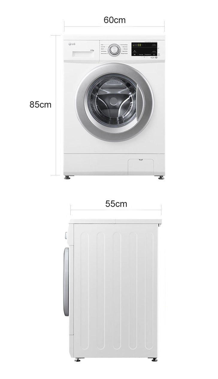 Lave-linge séchants 8kg 58L LG 1400tr/min 60cm E, F854M22WR : :  Gros électroménager