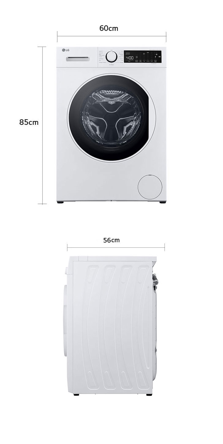 Lave linge hublot à induction LG F82D13WHS - 8 Kg, 1200 T/min, B –