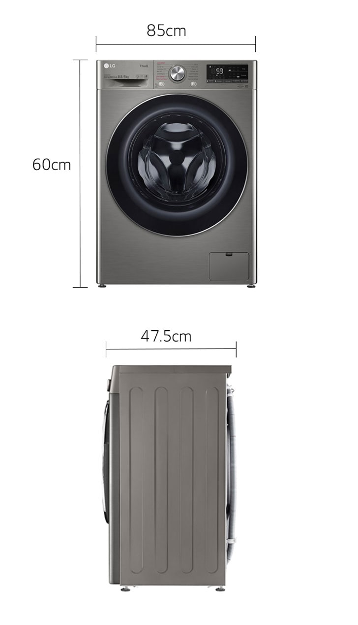 Lg D2R3S08NSWW Lave-linge séchant cm. 60 - lavage 8 kg - séchage 5