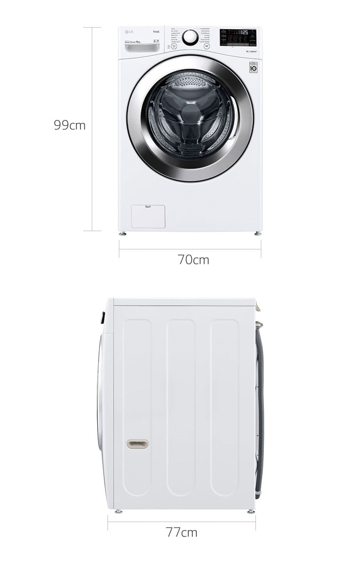 Lave-linge 15 KG | TurboWash™ | Wi-Fi | 6 Motion Direct Drive™ | A++ |  Smart Diagnosis™ | Moteur Direct Drive™ garanti 10 ans - LG F51K24WH | LG FR