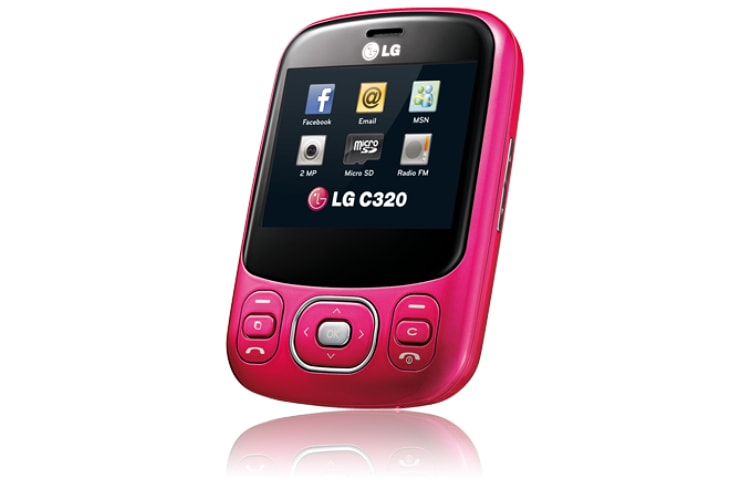 LG Téléphone mobile avec écran TFT 2.4", Appareil photo 2MP, Prise Jack 3.5mm, Radio FM et MicroSD., LG C320