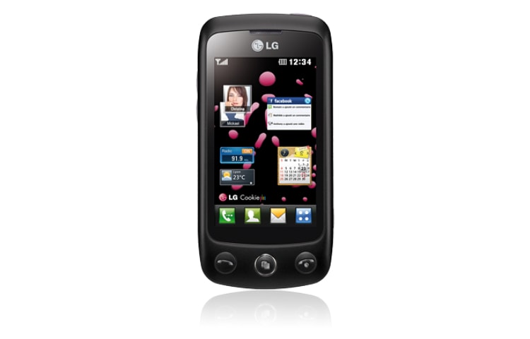 Vue avant de Téléphone mobile avec appareil photo 3 MP, Ecran tactile 3’’, Internet 3G&#43; LG GS500