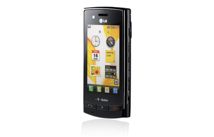 Vue avant de Téléphone mobile 3&#34; WQVGA TFT écran LCS, caméra 5 mégapixels LG GT500