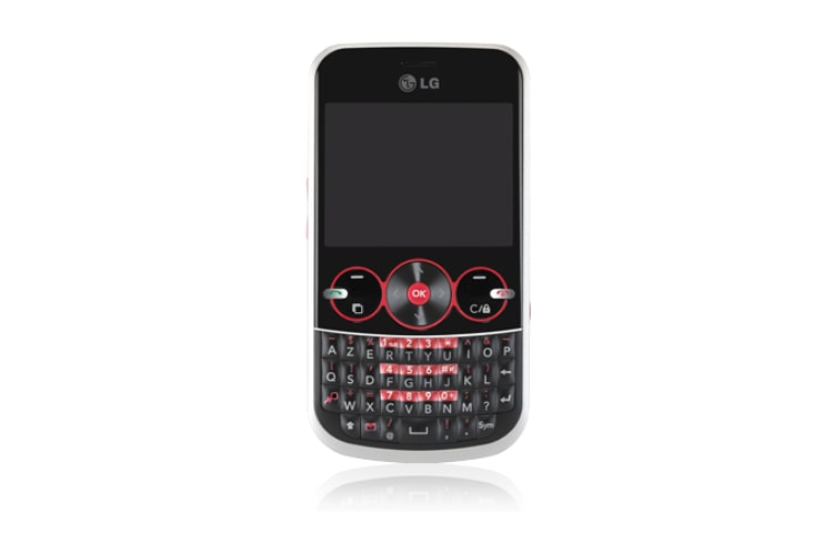 Vue avant de Téléphone mobile avec un Ecran LCD 2.4’’, Port USB 2.0, Prise jack standard de 3.5 mm, Bluetooth 2.1 Stéréo, Compatibilité GPRS, EDGE et WAP LG GW300