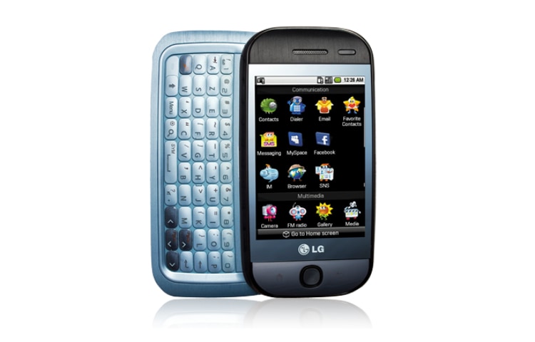 LG GW620, le nouveau téléphone LG avec interface Android™ pour un accès direct à tous les services Google™ : Gmail™, Youtube™, Google Maps™ en vitesse haut débit 3G+, LG GW620