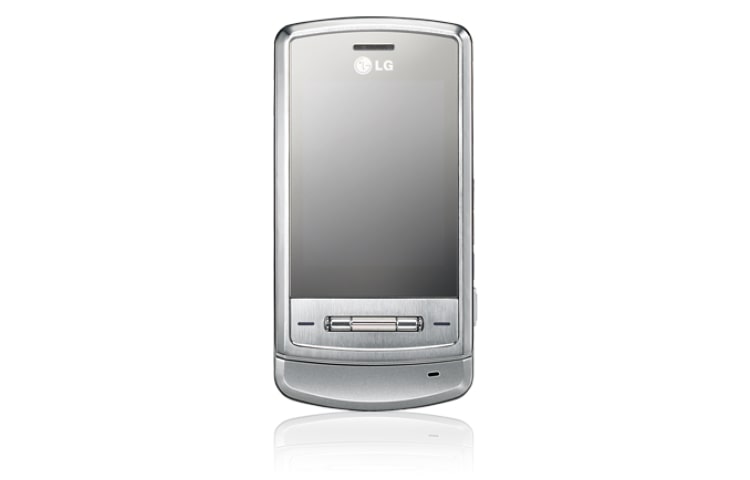 Vue avant de Téléphone mobile au design épuré, avec appareil photo 2 MP, écran LCD 2,2 pouces LG KE970