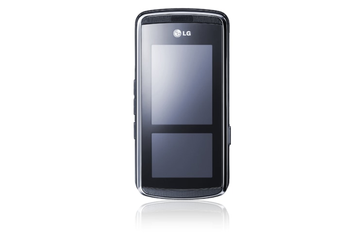 Vue avant de Téléphone mobile avec Caméra 3,2 MP, Ecran tactile 2’’et 1.5’’, Lecteur MicroSD, Lecteur MP3 / Radio FM, InteractPad™ LG KF600