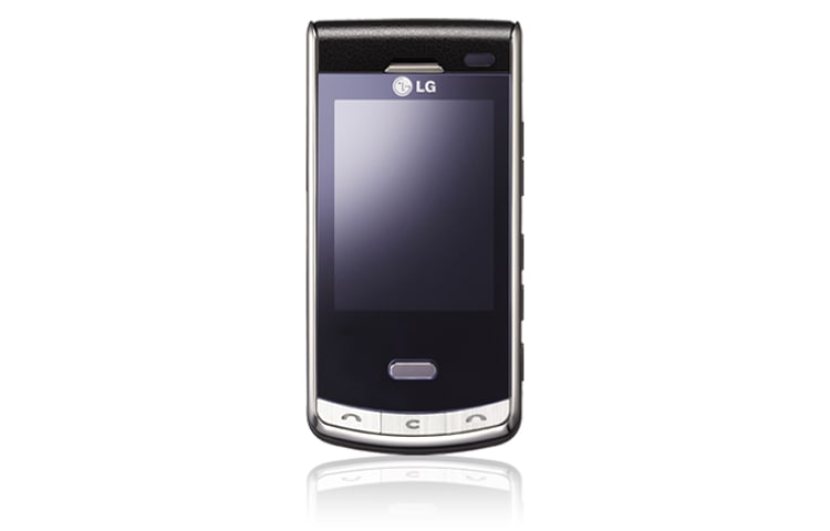 Vue avant de Téléphone mobile avec Caméra 5 MP, Internet Haut-débit, Ecran interactif auto-rotatif, Finition anti-rayures, Pavé tactile luminescent LG KF750