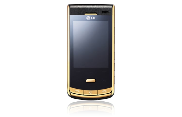 Vue avant de Téléphone mobile avec Caméra 5 MP, Lecteur MP3/FM, Application Google, Revêtement anti-rayures, HSDPA, 3G&#43;, Bluetooth LG KF757