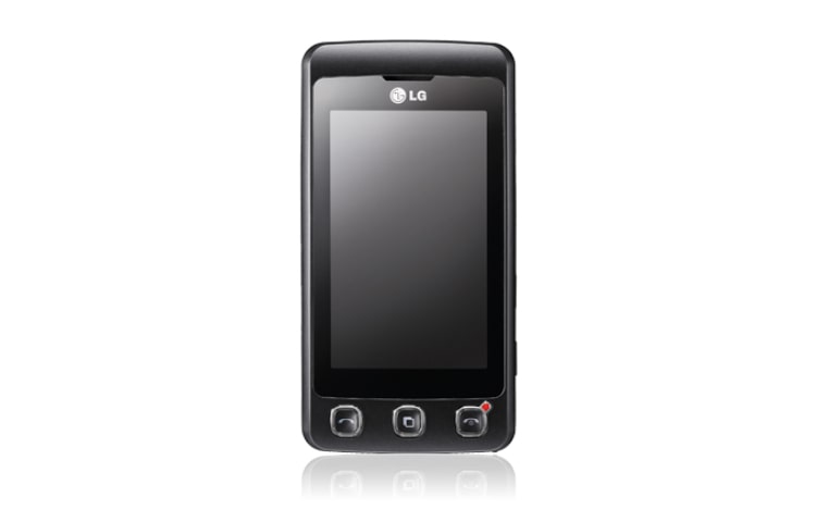 Vue avant de Téléphone mobile avec Caméra 3 MP, Interface tactile, Enregistreur vidéo, Lecteur MP3 / Radio FM, Edge, BluetoothTM 2.0, Fonction Clef USB LG KP500
