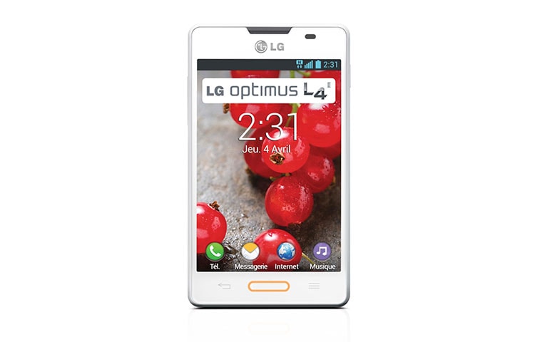 LG Optimus L4 II | Ecran IPS WVGA 3,8" (9,6cm) | Batterie 1700 mAh | Processeur 1,0Ghz | APN 3MP | Android 4.1 Jelly bean | Fonction KnockOn , LG Optimus L4 II