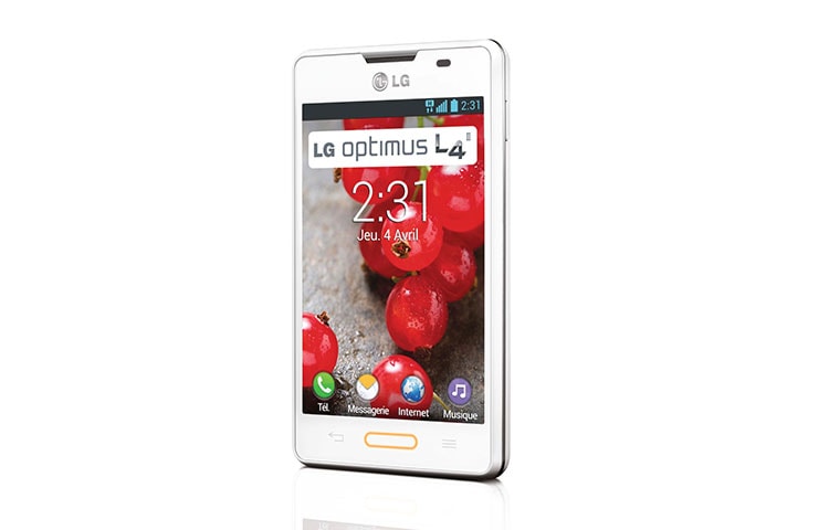 LG Optimus L4 II | Ecran IPS WVGA 3,8" (9,6cm) | Batterie 1700 mAh | Processeur 1,0Ghz | APN 3MP | Android 4.1 Jelly bean | Fonction KnockOn , LG Optimus L4 II