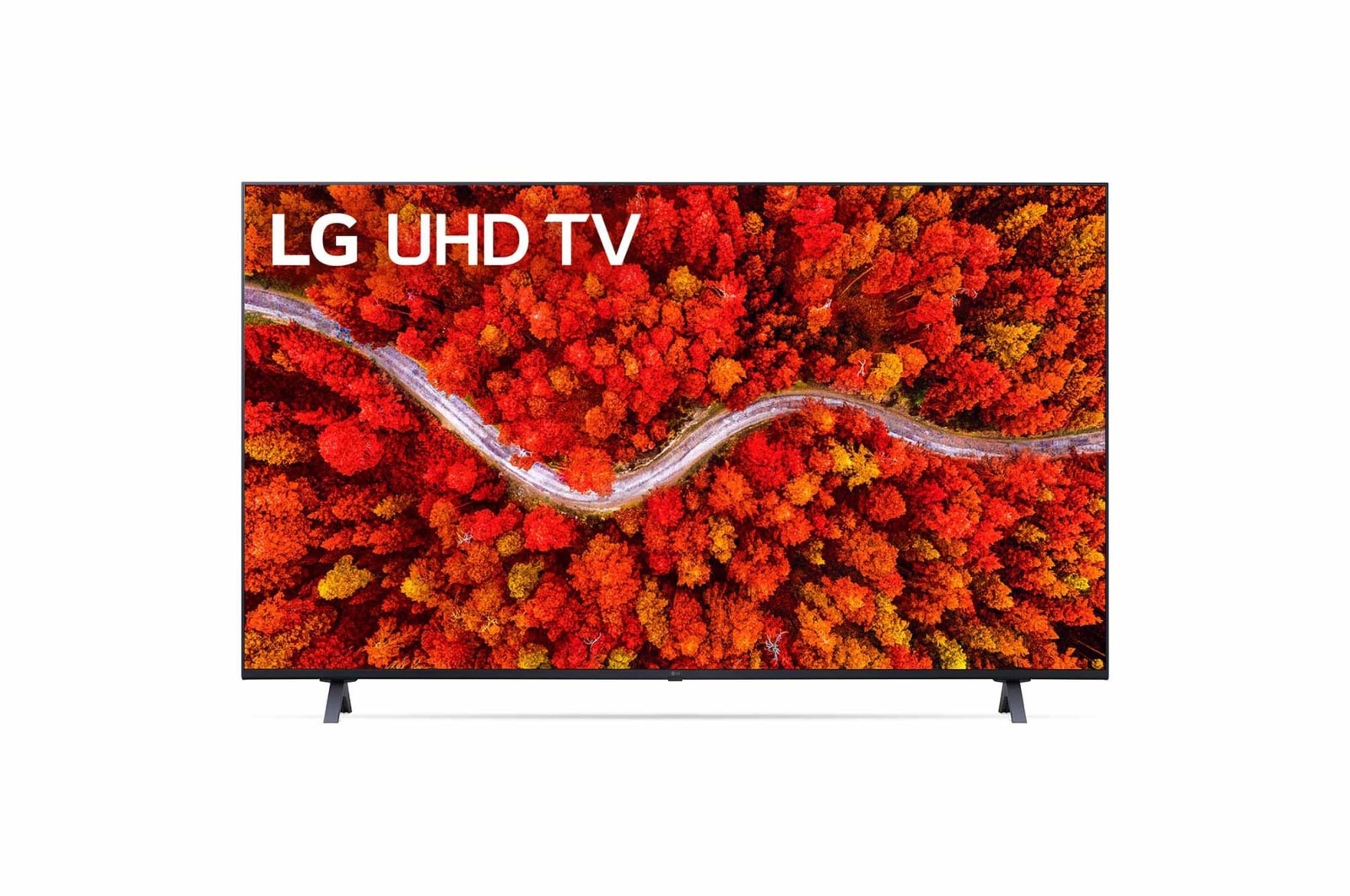 Une vue avant du téléviseur UHD LG
