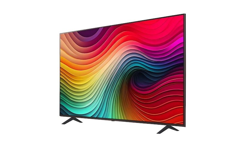Vue latérale légèrement orientée vers la gauche du TV LG NanoCell, NANO80