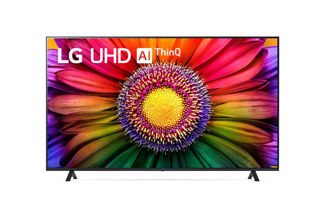 Vue de face du TV LG UHD 4K, série UR80