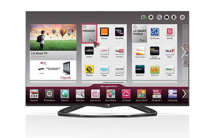 Vue avant de 32&#34; (80cm) | TV LED Plus | Full HD | 3D | Smart TV | MCI 400 | Dalle IPS | Cinema Screen | WIFI LG 32LA660S