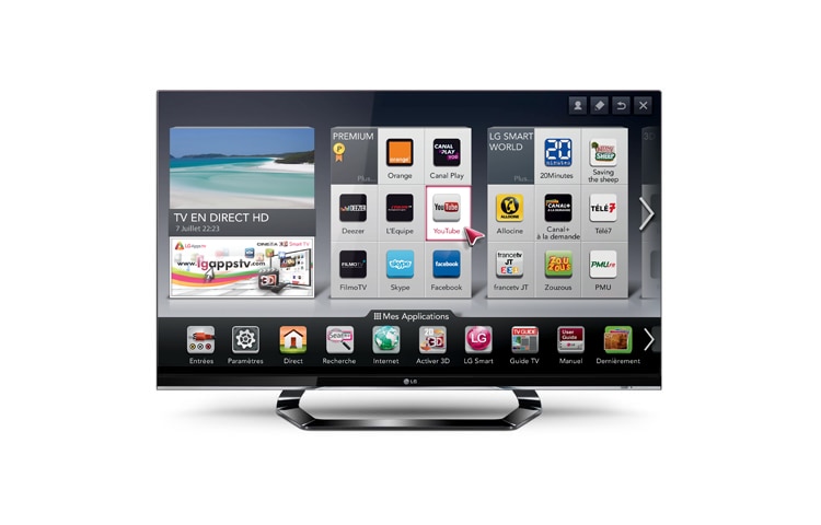 Vue avant de 32&#34; (81cm) | TV Edge LED | Full HD | 3D | Smart TV | MCI 400 | Smart Share | DLNA Certifiée | WI-FI | WI-DI LG 32LM620S