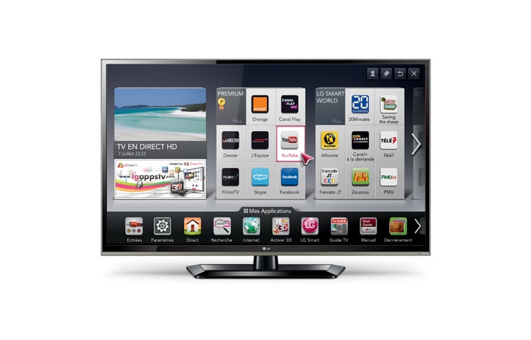 Vue avant de 32&#34; (81cm) | TV Edge LED | Full HD | Smart TV | MCI 200 | Smart Share | WI-FI Direct LG 32LS570S