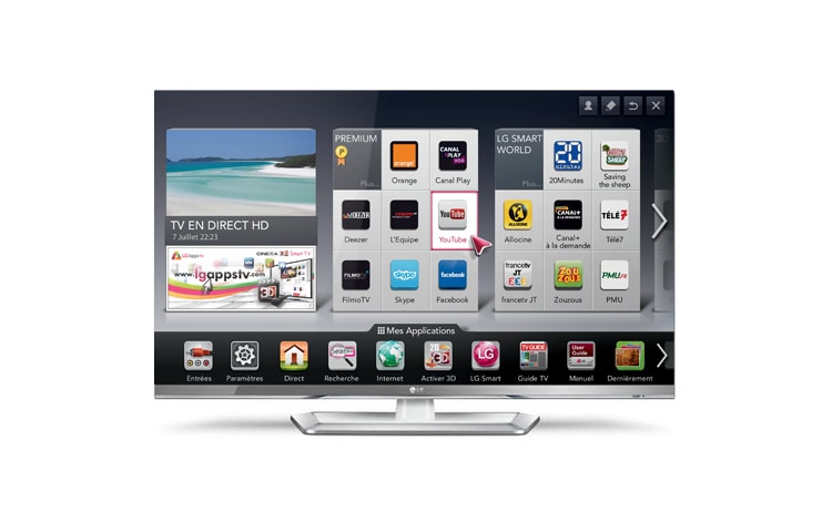 Vue avant de 42&#34; (107cm) | TV Edge LED | Full HD | 3D | Smart TV | MCI 400 | Smart Share | DNLA Certifiée | WI-FI | WI-DI LG 42LM669S