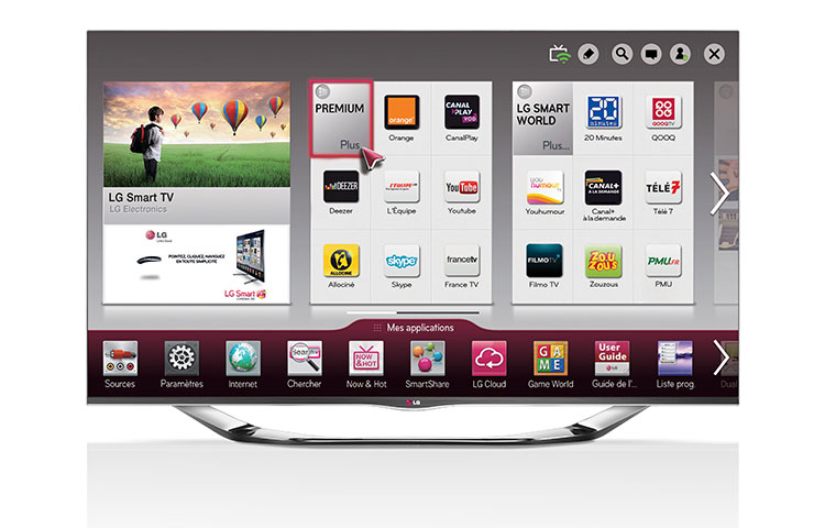 Vue avant de 47&#34; (119cm) | TV LED Plus | Full HD | 3D | Smart TV | MCI 400 | Dalle IPS | Cinema Screen | WIFI LG 47LA691S